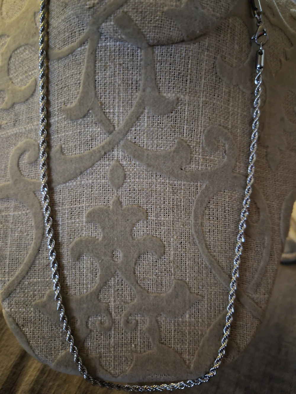 Sterling Silver Rope Chain Necklace - Silver